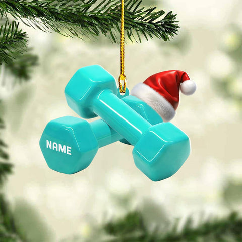 AOVL Personalized Weight Plate Ornament Weight Ornament Fitness Gift for Gym Ornament Merry Liftmas Christmas Hanging Ornaments Weight Plates Ceramic Ornament (DF4)