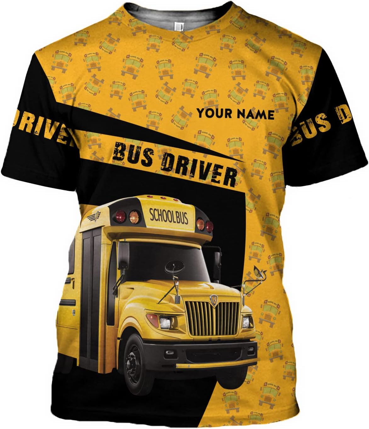 Personalized School Bus Driver Shirt Custom School Bus Driver Shirts Yellow Bus Driver 3D T Shirts Tshirt for Men and Women , Large-5X-Large