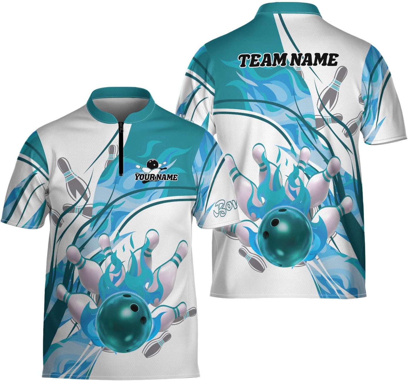 Ligthuy Personalized Bowling Jersey 3D, Bowling Shirts for Team, Bowling Shirt Unisex for Men Women, Bowling Shirts for Men