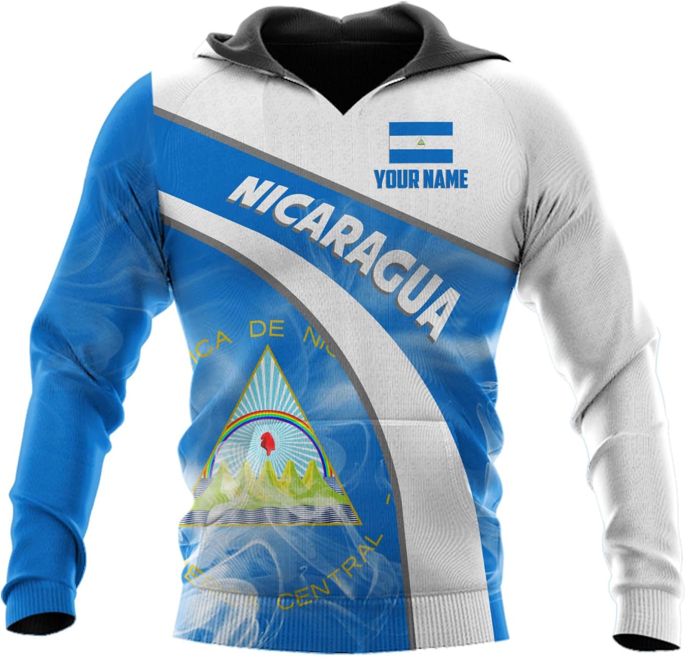 mostprints Personalized Nicaragua Hoodie Shirt Custom Nicaragua Flag Shirt for Men & Women Nicaragua Camisas Sweater