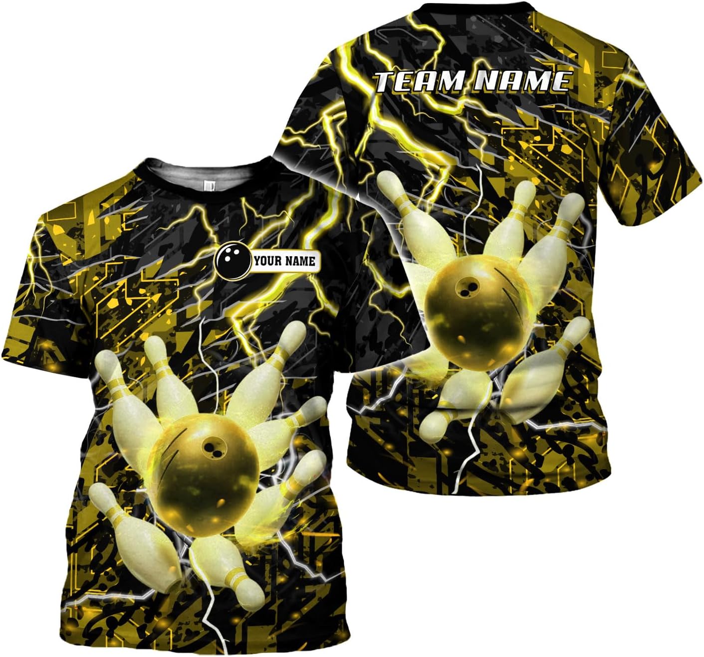 Rivelus Personalized Name Bowling Shirts for Men and Women 3D, Bowling Shirts for Team Bowling, Bowling Shirts Gift