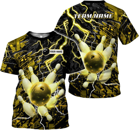 Rivelus Personalized Name Bowling Shirts for Men and Women 3D, Bowling Shirts for Team Bowling, Bowling Shirts Gift