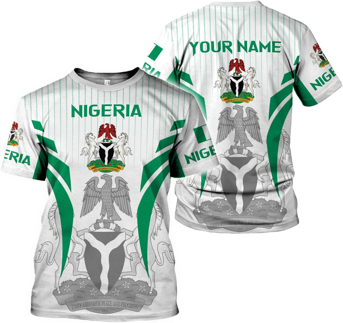 AOVL Personalized Nigeria Shirts Nigerian Flag Shirts Nigeria Flag Nigerian Pride Gift T-Shirt Nigerian Pride Shirt 3D S-5XL