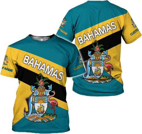 Personalized Bahamas Shirt 3D Custom Bahamas Flag Shirt for Men and Women Bahamas Pride Shirt