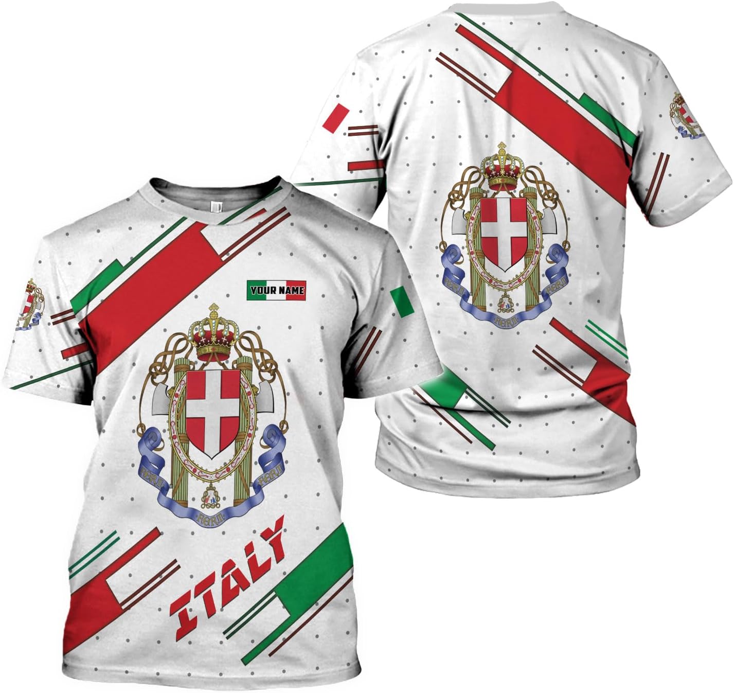Artparel Personalized Italy Shirt 3D Italia Flag Shirt Italian Flag Shirts Italiano Shirt 3D Italian Shirt Flag for Men Women