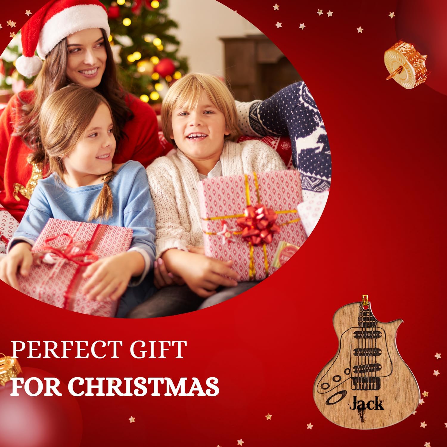 Personalized Guitar Ornaments 2024 Music Ornaments Acoustic, Custom Guitar Gifts for Guitar Musical Instrument Ornament Gift for Guitar Player Decoration Xmas, Guitar Lover Gift (Style 7)