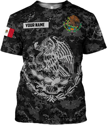 Mostprints Personalized Name Mexican Shirts 3D Customized Mexico Shirt US Flag, Mexican Shirts for women Unisex