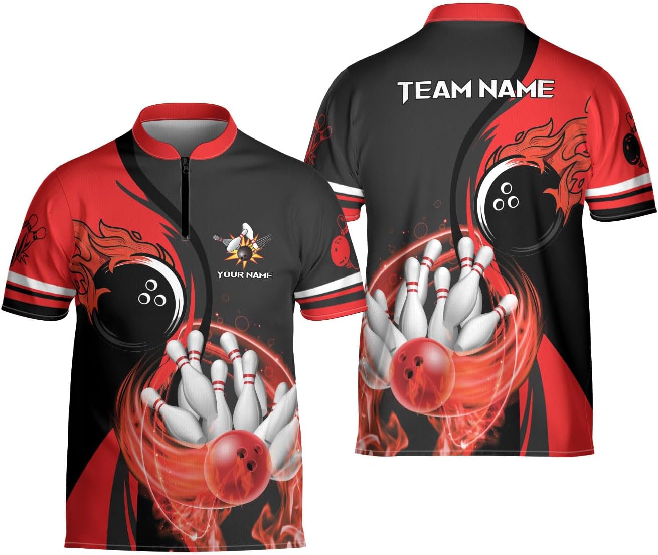 Ligthuy Personalized Bowling Jersey 3D, Bowling Shirts for Team, Bowling Shirt Unisex for Men Women, Bowling Shirts for Men