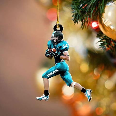 Artparel Personalized Football Ornament Customized Football Christmas Ornaments Football Ornament Christmas Hanging D��cor Gift for Football Fans Football Gifts Gift for Football (FB 24)