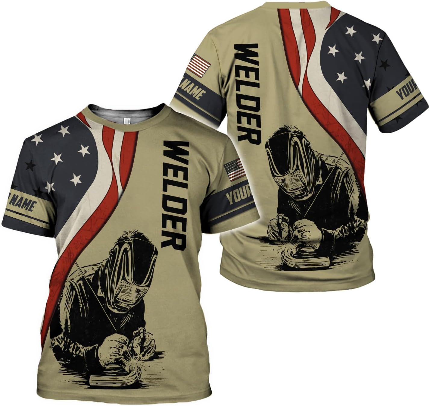 Mostprints Personalized Name Welding Shirt 3D, Custom Welding Shirts Gift, Welding Shirts, Welder Shirt for Men and Women