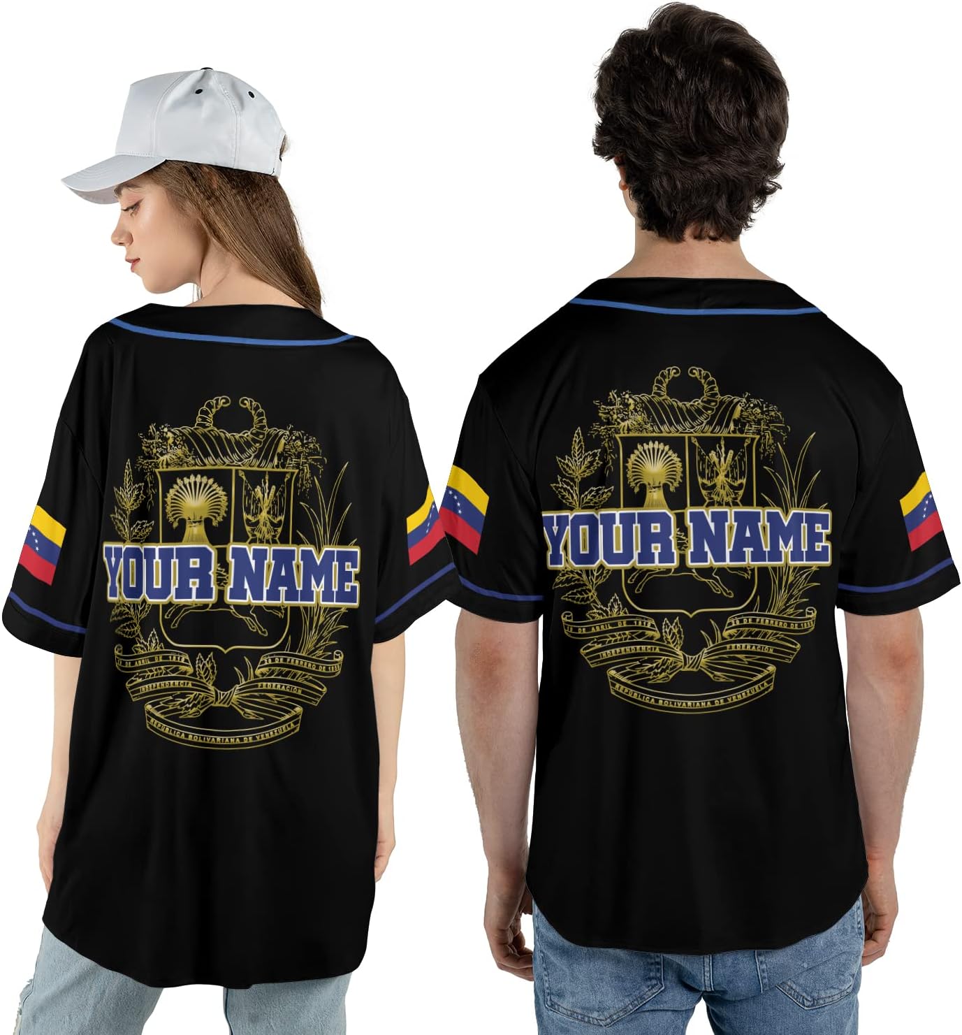 Personalized Name Venezuela Baseball Jersey Shirt, Venezuela Jersey for Men and Women Baseball Jersey Shirt Unisex S-5XL