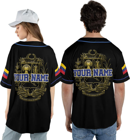 Personalized Name Venezuela Baseball Jersey Shirt, Venezuela Jersey for Men and Women Baseball Jersey Shirt Unisex S-5XL