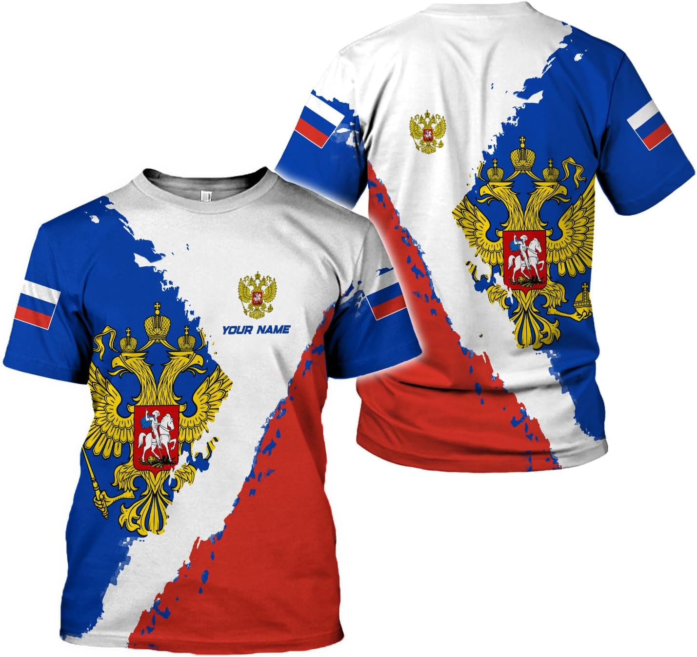 AOVL Personalized Russia Flag & Coat of Arms Pride Shirts