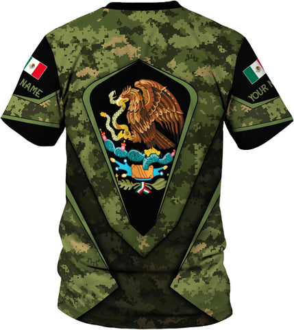 RoyalBro Personalized Mexico Shirt, Camisas de Mexico Customized Mexican Shirts Mexican Flag Mexico 3D Shirt for Men Women