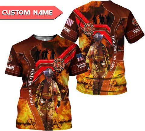 Mostprints Personalized Name Firefighter Shirt 3D, Custom Name Firefighter Shirts Men, Gift Firefighter Shirts for Women1