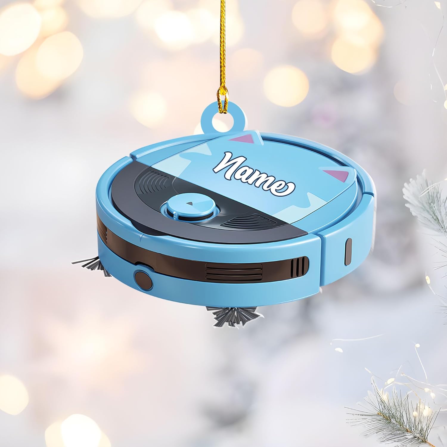 Customized Vacuum Cleaner Christmas Ornament, Cleaning Tools Ornament for Christmas Tree, Gift for Housewife Housekeeper, Holiday Xmas Tree Hanging Decor for Mom Woman Wife (Acrylic, Style 5)