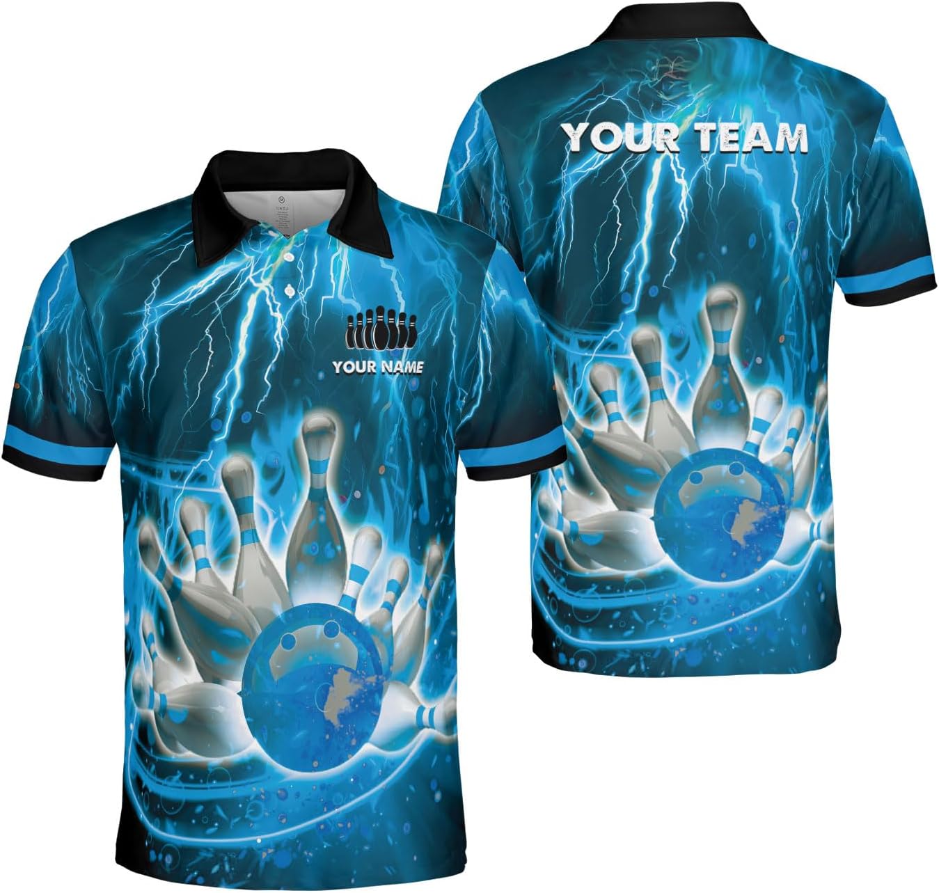 Ligthuy Personalized Name Bowling Polo Shirts 3D for Men and Women, Bowling Shirt, Bowling Shirts for Men Team Bowling Shirt