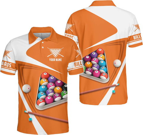 Custom Billiard Polo Shirts for Men Women Personalized Name Team 8 Ball Shirt Billiards Apparel Pool 3D Tshirts Gifts Player
