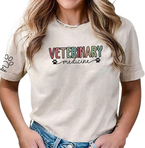 Custom Embroidered Vet Tech Sweatshirt Veterinary Technician Gift Personalized Vet Shirt with Paw Print for Appreciation Day