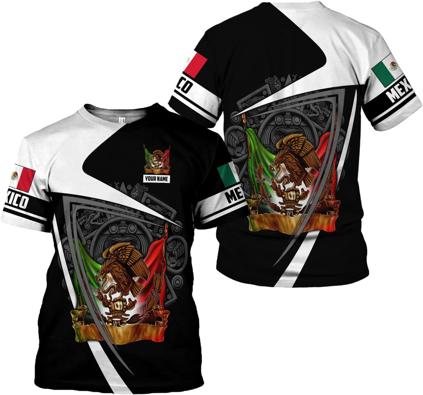 Mostprints Personalized Name Mexican Shirts for Men, Customized Mexico Shirts for Men, Mexico Shirts for Women Mexico Shirt