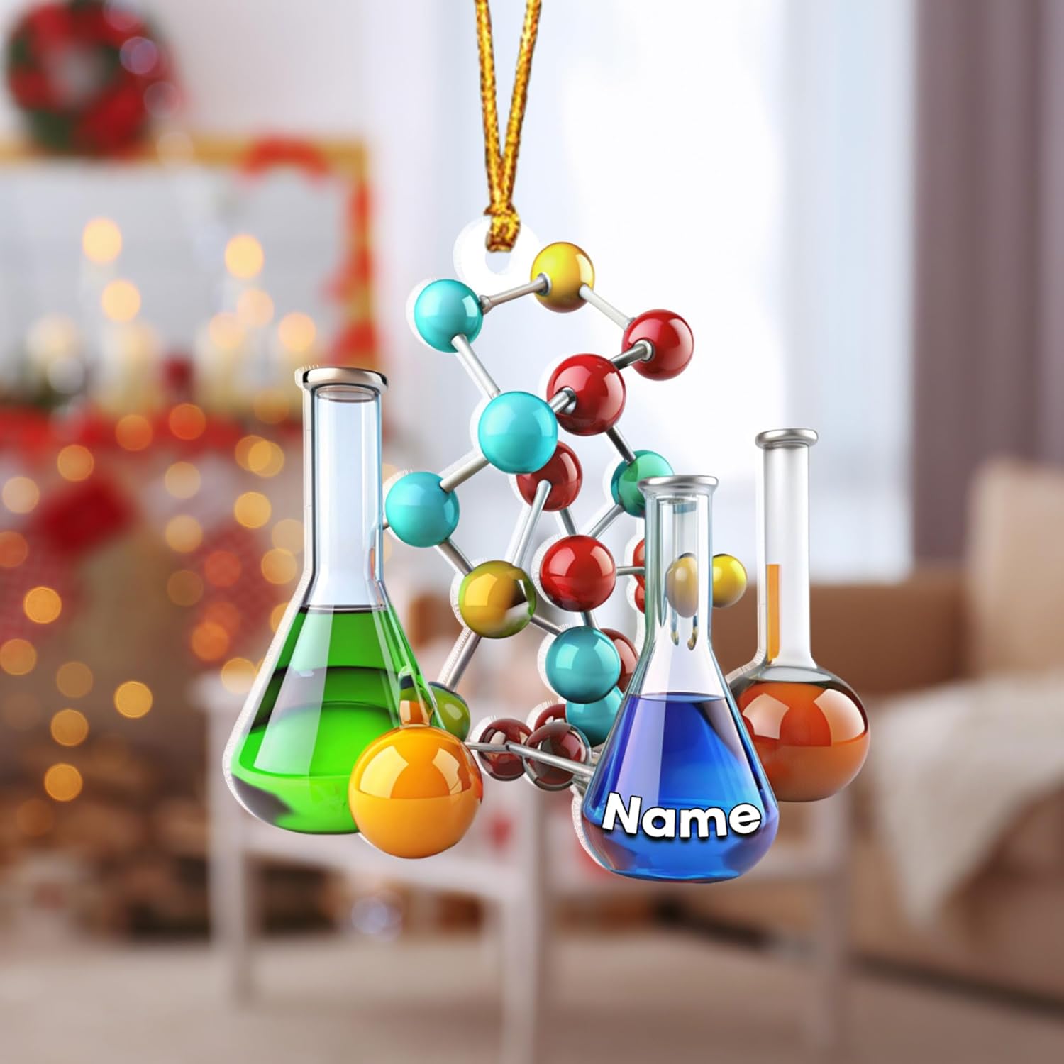 Personalized Chemistry Ornaments for Christmas Tree, Chemistry Christmas Ornament, Science Ornaments, Science Beaker Ornament, Microscope Ornament, Telescope Ornament, Scientist Gift Xmas (C19)