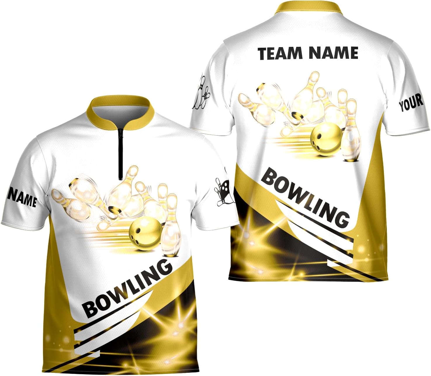 Artparel Personalized Name Bowling Jersey 3D, Custom Bowling Shirts for Team, Bowling Shirt Unisex for Men & Women