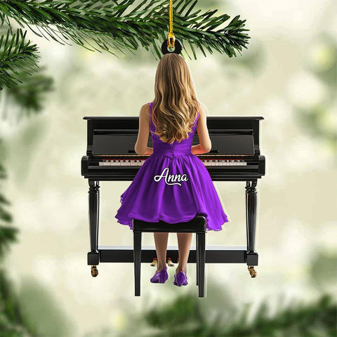 Podagree Personalized Piano Ornament, Custom Piano Ornament Piano Christmas Ornament 2023, Music Instrument Player Keyboard Ornament Decor, Gift for Piano Lover, Music Lovers (PAN10)