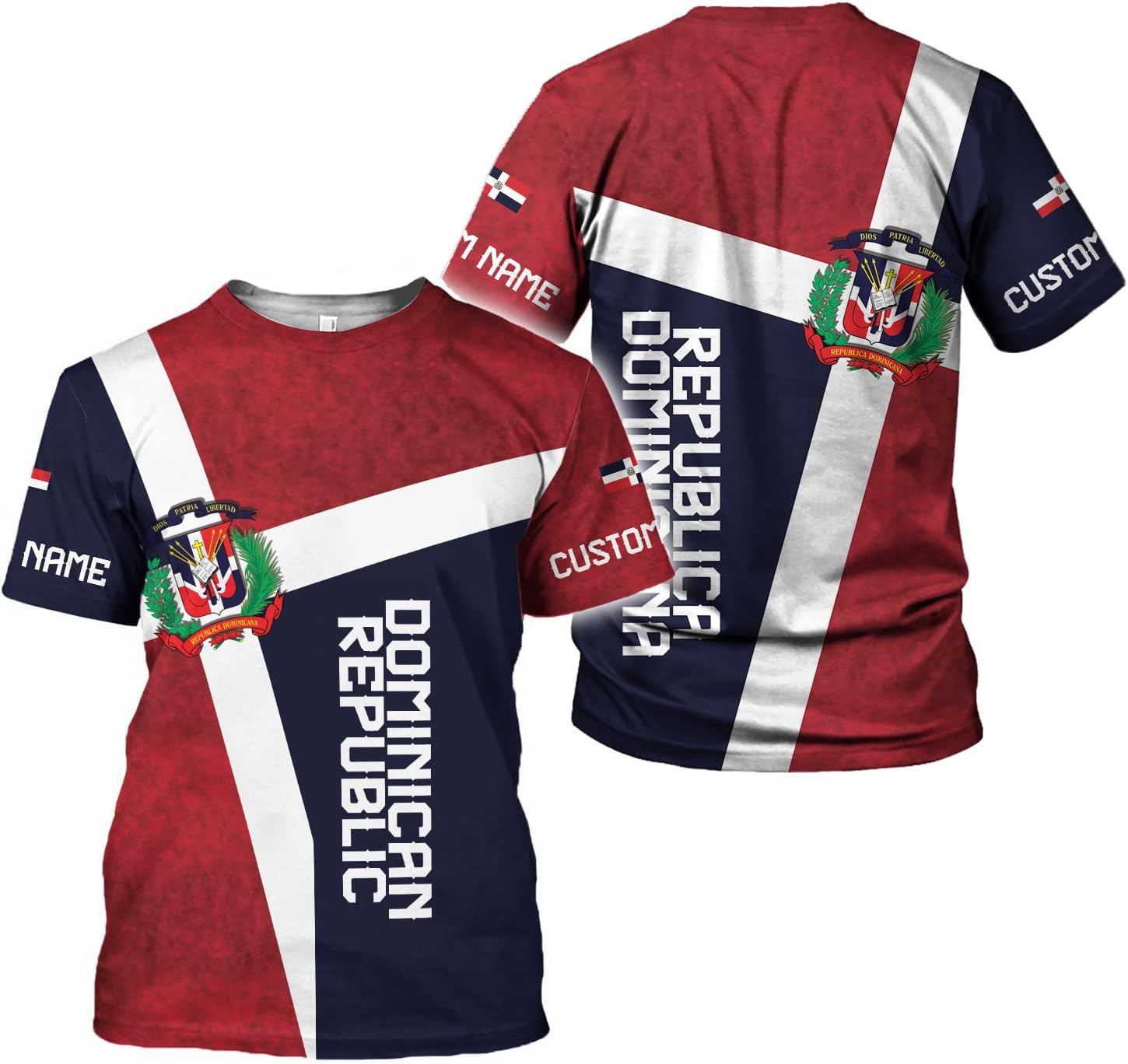 Vybonz Personalized Dominican Republic Shirts 3D, Republica Dominicana Tshirt, Dominican Republic Flag Shirt