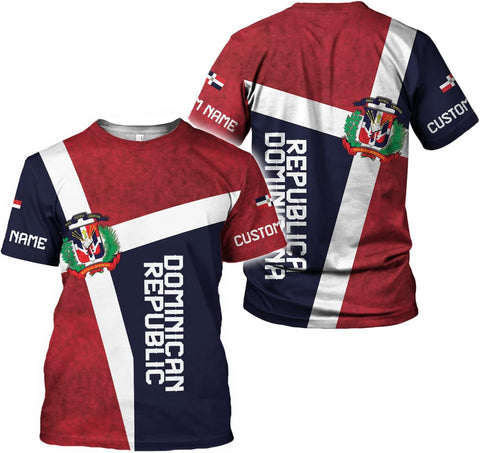 Vybonz Personalized Dominican Republic Shirts 3D, Republica Dominicana Tshirt, Dominican Republic Flag Shirt