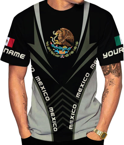 Mostprints Personalized Name Mexican Shirts for Men 3D Customized Mexico Shirts for Men Mexico Shirts for Women Mexico Shirt
