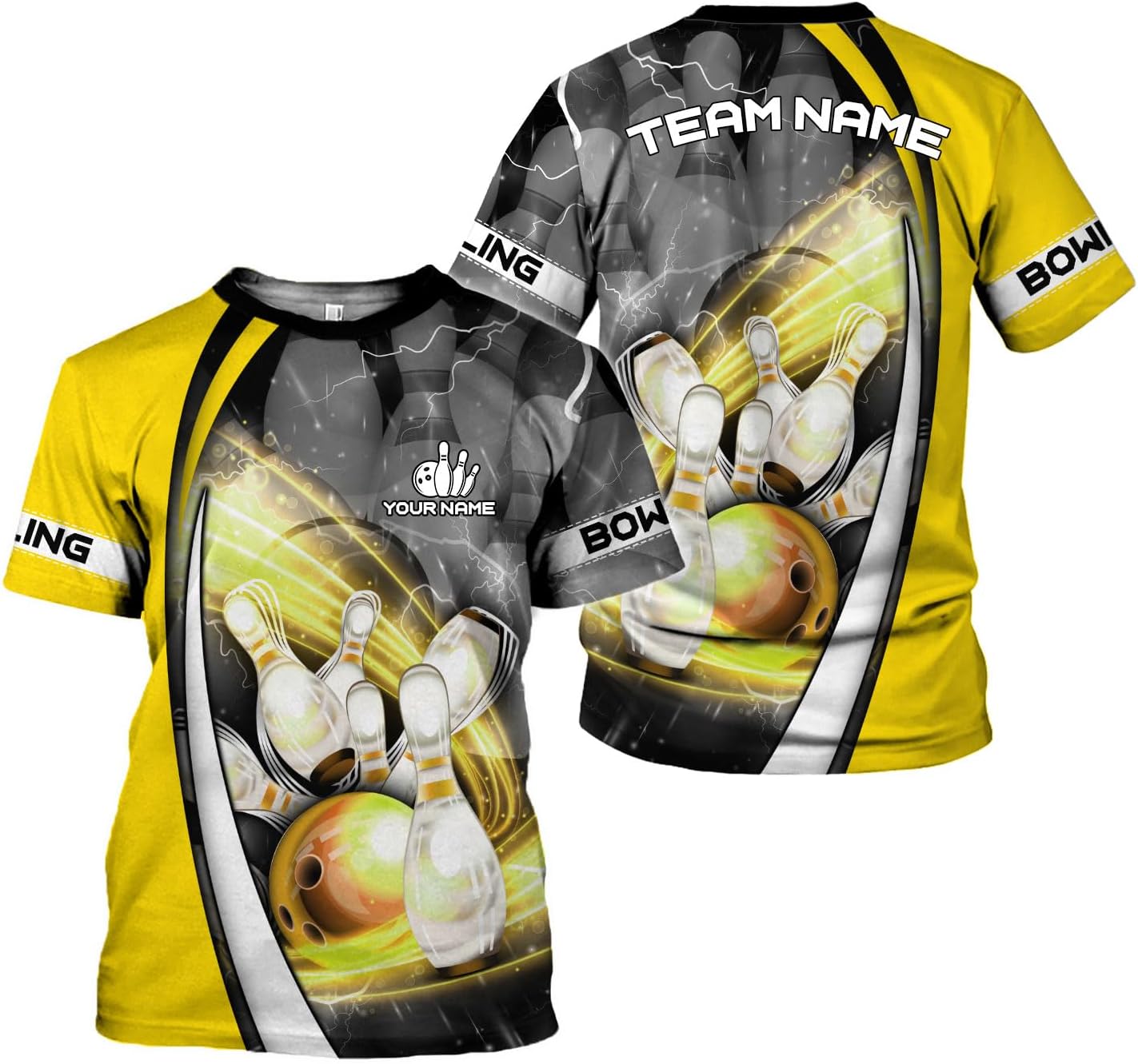 HomeDesign Personalized Name Bowling Shirts for Men & Women, Bowling Shirts for Team Bowling, Bowling Shirts Gift Unisex