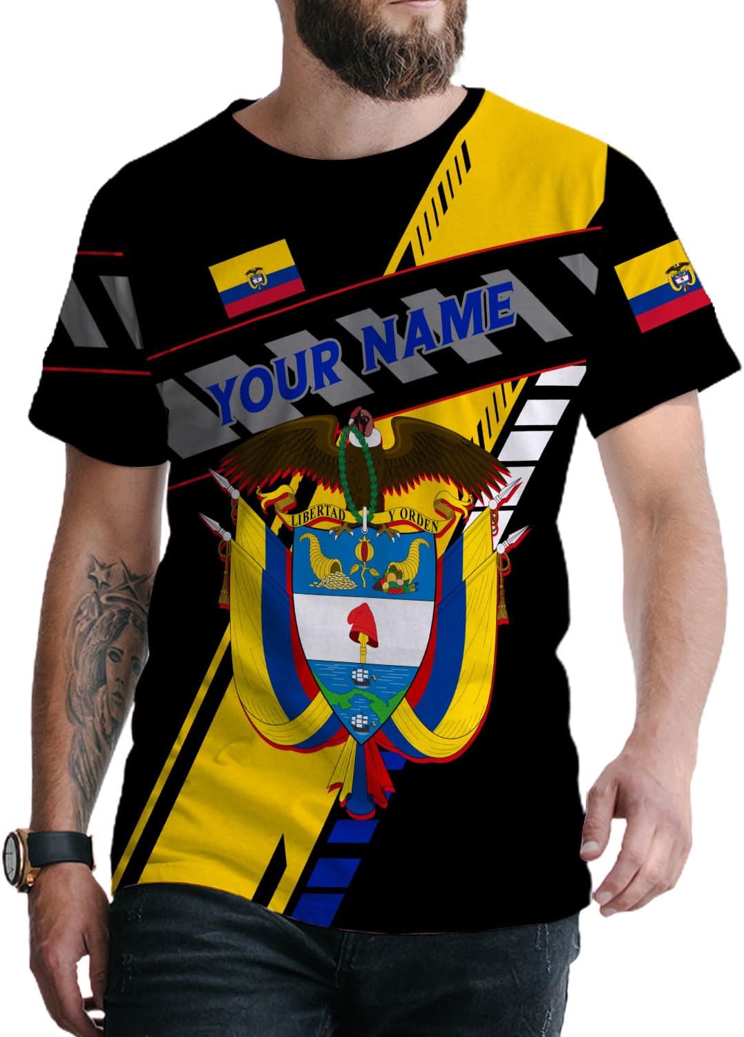 Mostprints Personalized Colombia Shirt 3D, Custom Colombia Flag Shirts for Men Women, Colombian Pride T-Shirt, Unisex Shirt