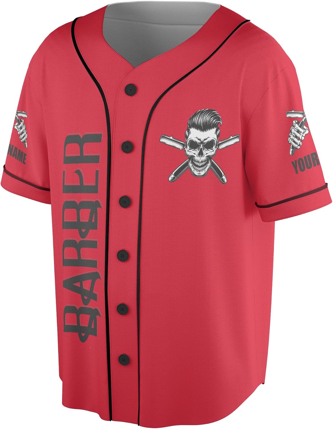 Custom Barber Shop Baseball Jersey Personalized Name Barber Shirt 3D for Men Women Hairdresser Shop Gift Scissors Pole Shirts