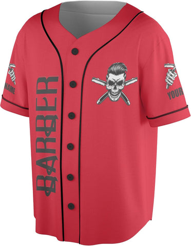 Custom Barber Shop Baseball Jersey Personalized Name Barber Shirt 3D for Men Women Hairdresser Shop Gift Scissors Pole Shirts