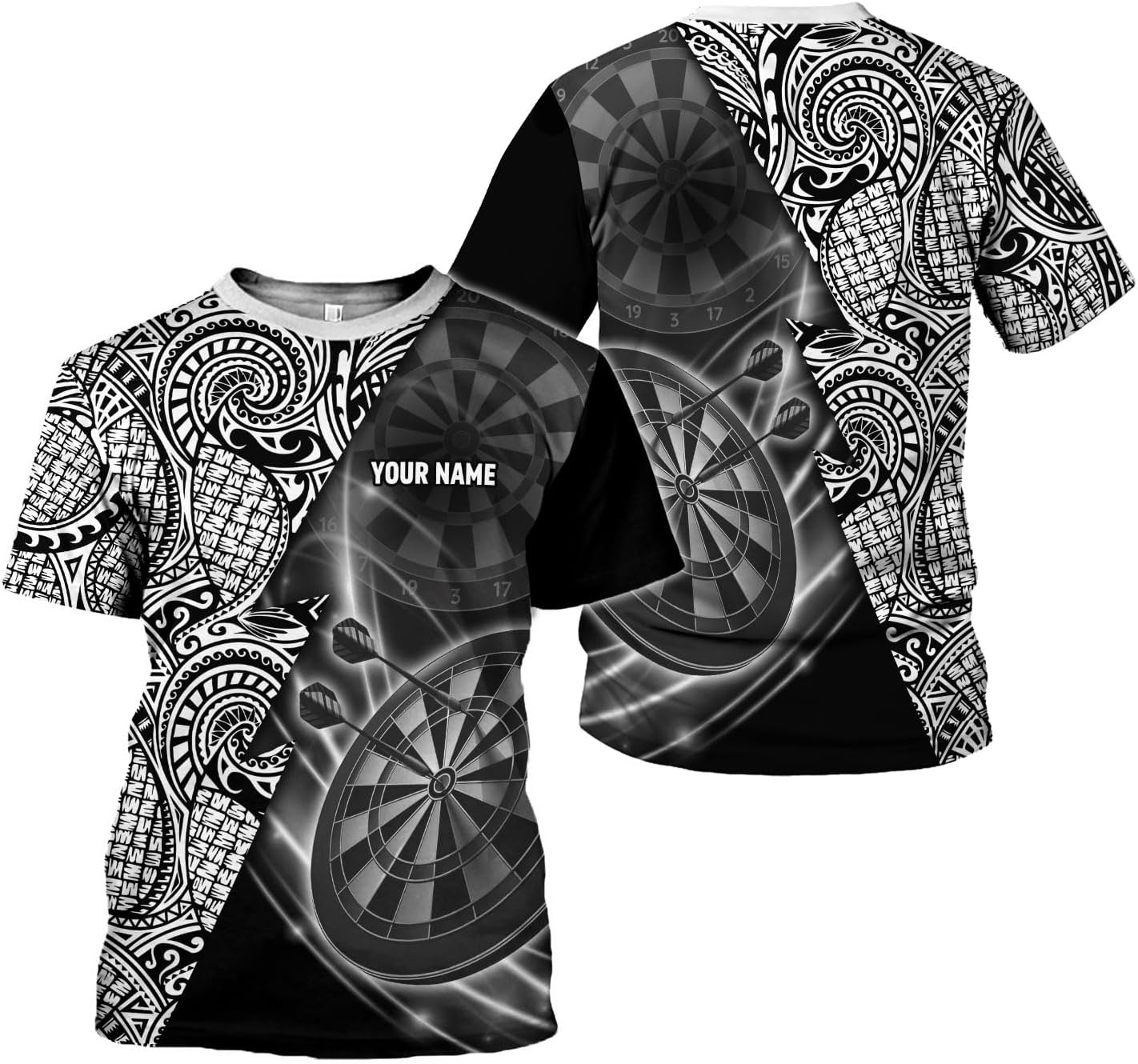 Mostprints Personalized Name Dart Shirts 3D, Mens Dart Shirts, Dart Shirts for Teams, Funny Dart T-Shirts for Men and Women