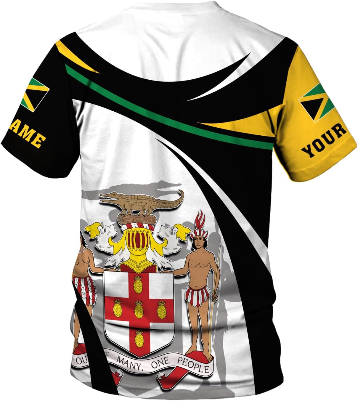 Ligthuy Personalized Jamaica Shirt 3D, Custom Jamaica Flag Lion Shirt for Men and Women, Jamaican Pride T-Shirt Unisex