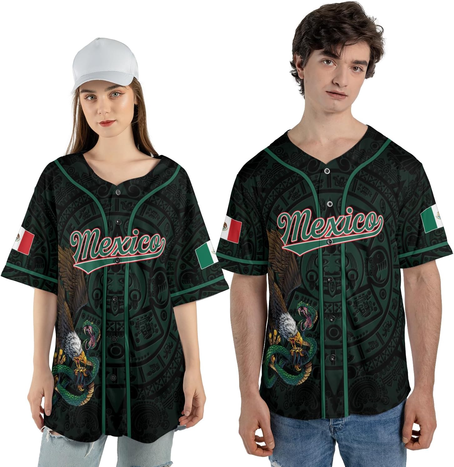RoyalBro Personalized Mexico Baseball Jersey, Mexican Jersey for Men & Women, Mexican Flag Jersey, Mexico Shirt Camisa