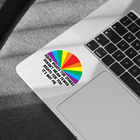 3Pcs Equal Rights For Others Sticker Does Not Mean Fewer Rights For You Its Not Pie Sticker, LGBTQ Pride Stickers, Pride Love Rainbow Flag Sticker- Stickers For Laptop Water Bottle Phone Car Helmet 3"