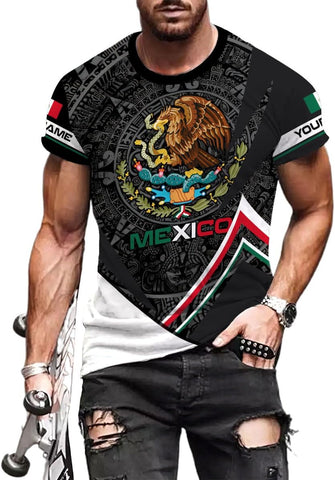 Personalized Name Mexican Shirts for Men, Customized Mexico Shirts for Men, Mexico Shirts for Women Mexico Shirt Eagle Flag