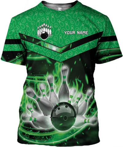 Rivelus Personalized Name Bowling Shirts for Men and Women 3D, Bowling Shirts for Team Bowling, Bowling Shirts Gift