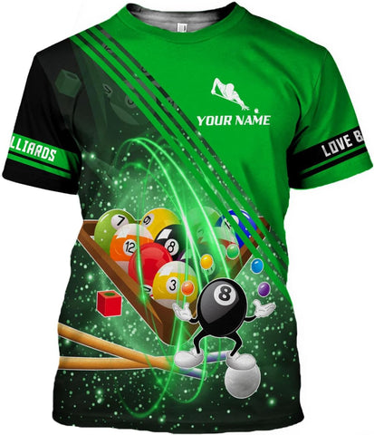 Parvii Personalized Billiards Shirt for Men, 8 Ball Pool Shirt, Billiards Gift