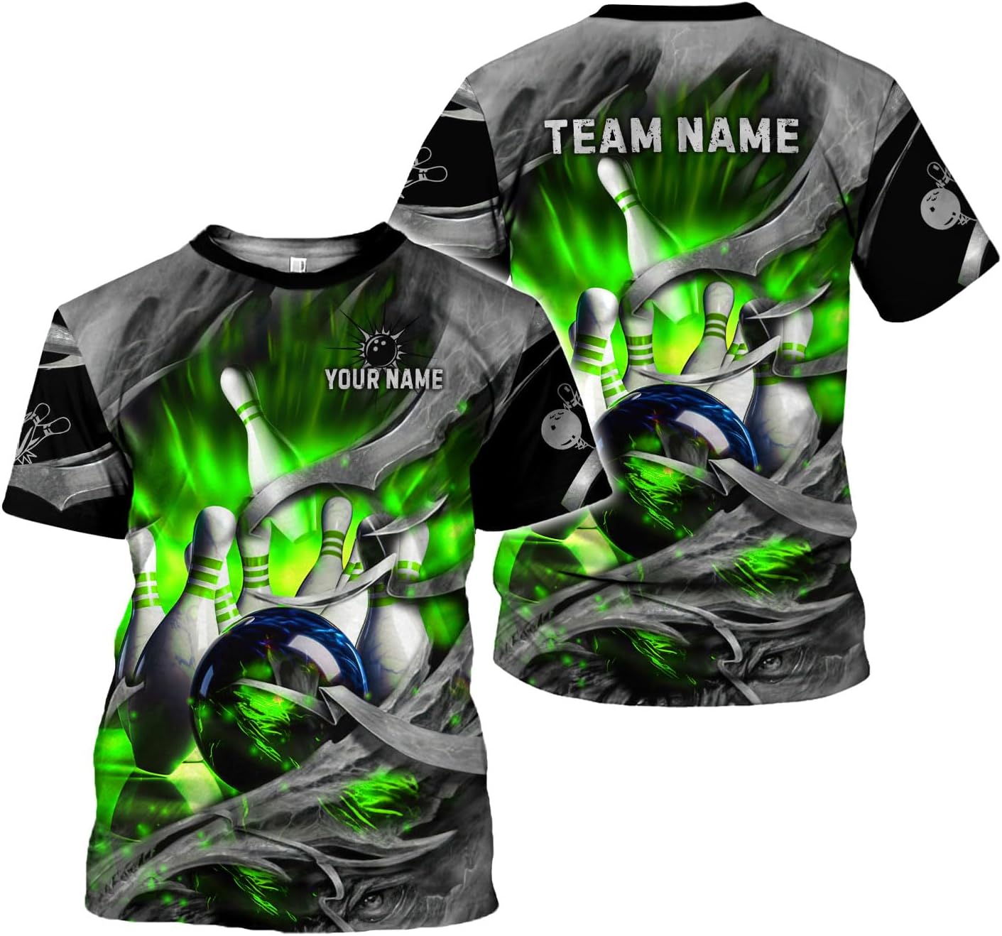 Rivelus Personalized Name Bowling Shirts for Men and Women 3D, Bowling Shirts for Team Bowling, Bowling Shirts Gift