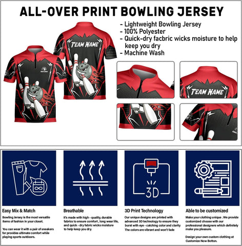 Custom Bowling Jersey for Men & Women - Style Shirts for Team