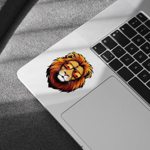 3Pcs Cool Lion with Sunglasses Sticker, Lion Face Bumper Sticker, Lion Head Stickers, Animals Vinyl Sticker Decal, Funny Leo Sticker - Sticker for Laptop Water Bottle Phone Hard Hat 3" (Lion 1)