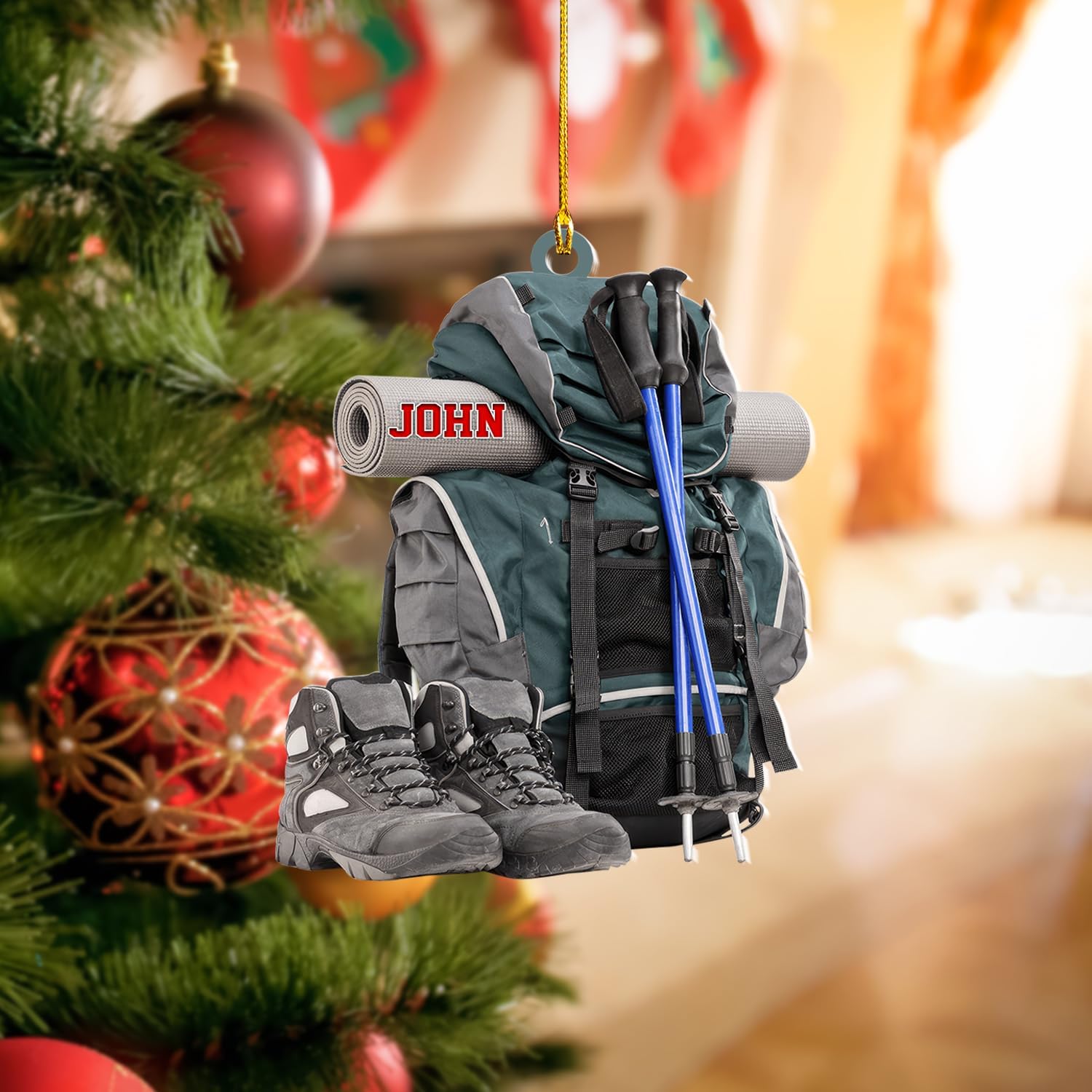 Personalized Hiking Ornaments for Christmas Tree, Hiking Ornament Gift for Hiker Women and Men, Mountain Hiking Ornament Gift for Hiking Lover, Mountain Climber, Through Hiker Ornament (Style 8)