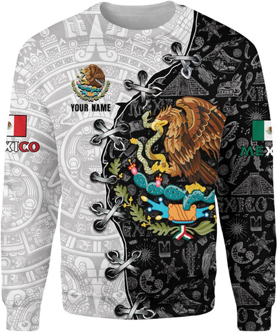 HomeDesign Custom Mexico Shirts Personalized Name Mexican 3D Flag Shirt for Men Women Aztec Unisex US Eagle Pride Camisas