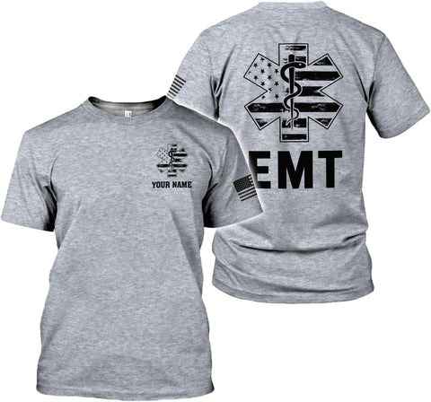 Mostefy Personalized EMT Shirt, EMS Shirt, Customized EMS Shirts,EMT Paramedic Uniform Emergency Medical Technician Shirts