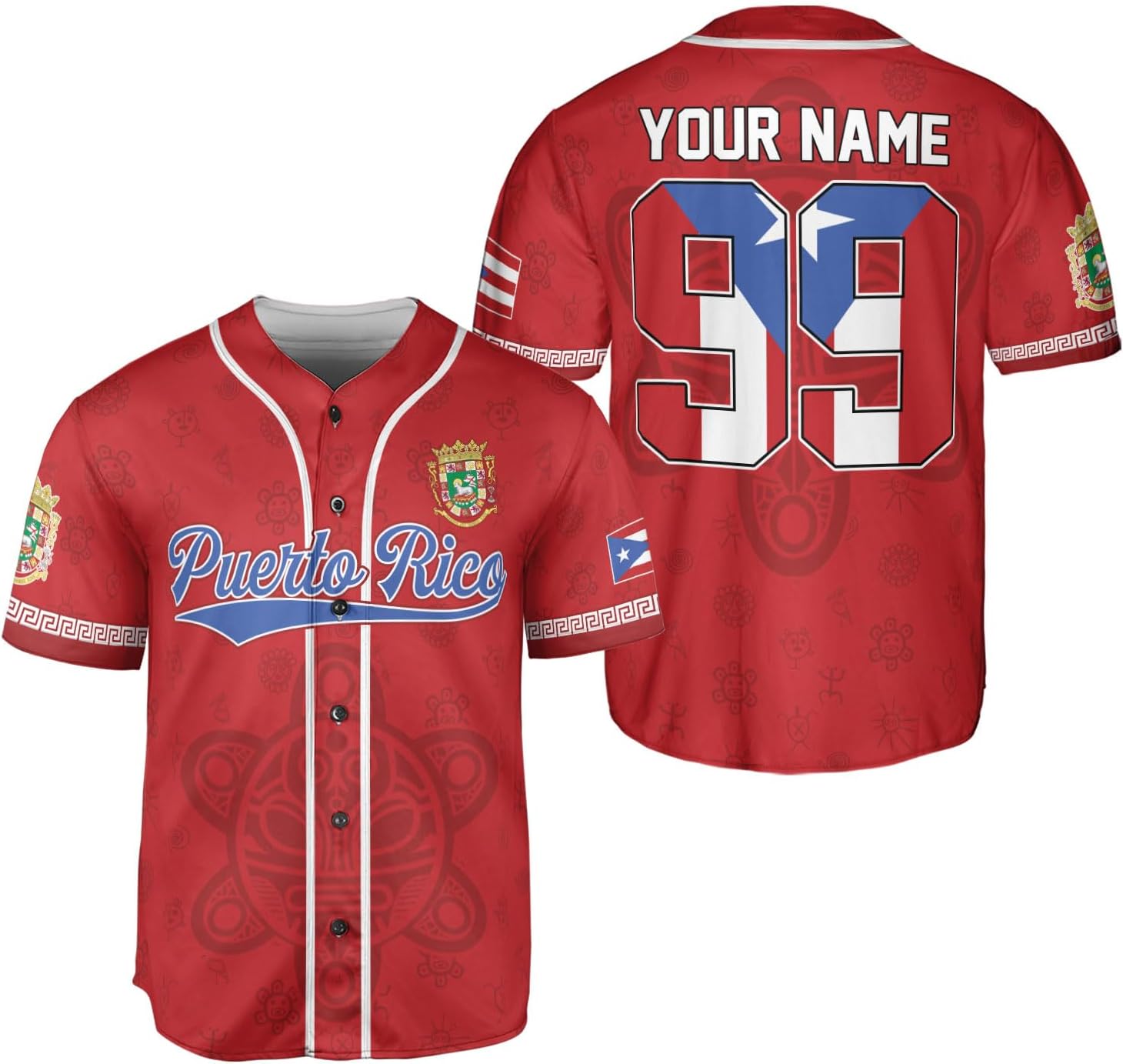 Personalized Puerto Rico Baseball Shirt,Customized Team Name Puerto Rican Baseball Jersey for Men,Women S-5XL
