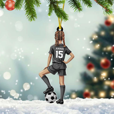 Paniprints Personalized Soccer Ornament 2024, Soccer Christmas Ornament, Ornament Great Gift Idea for Soccer Players and Soccer Lovers Custom Name Number Team Name for Xmas (Style 1)