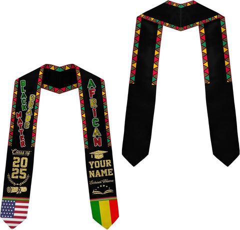 African American Graduation Sash, Graduation Stole Customize, African Graduation Sash, Graduation Stole Class of 2025